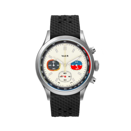 VAER RS1 Rally Cream on FKM Waffle Black strap