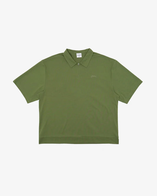 Students Lanser S/S Jersey Zip Polo Shirt Military