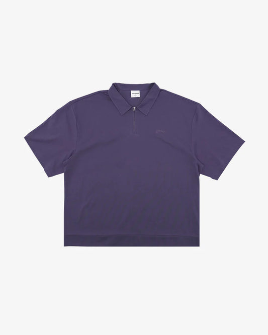 Students Lanser S/S Jersey Zip Polo Shirt Purple