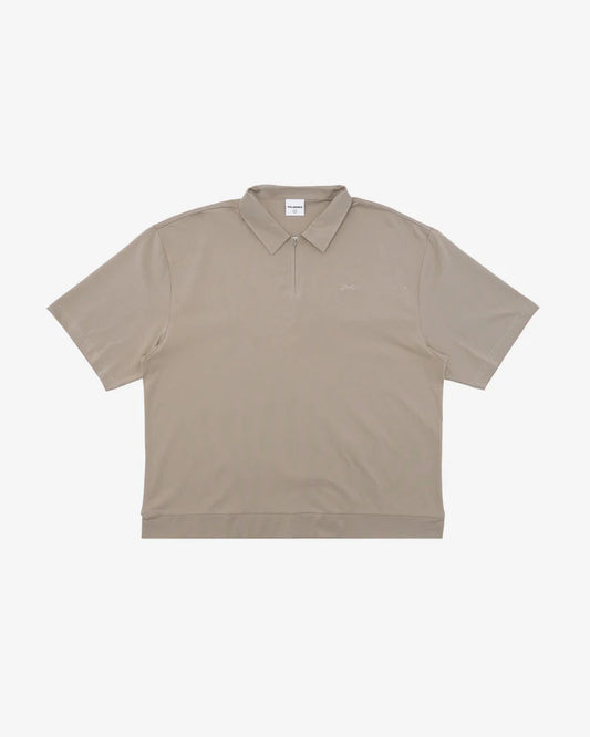 Students Lanser S/S Jersey Zip Polo Shirt Tan