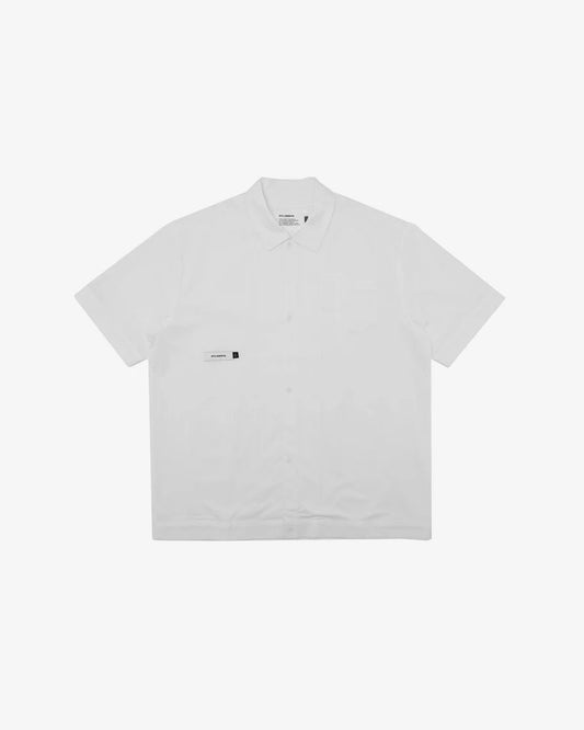 Students Assistant S/S Jersey Zip Polo Shirt White