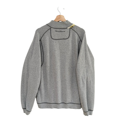 MNMLY Refreshed Reversible Grey Tommy Bahama 1/4 Zip Pullover - XL