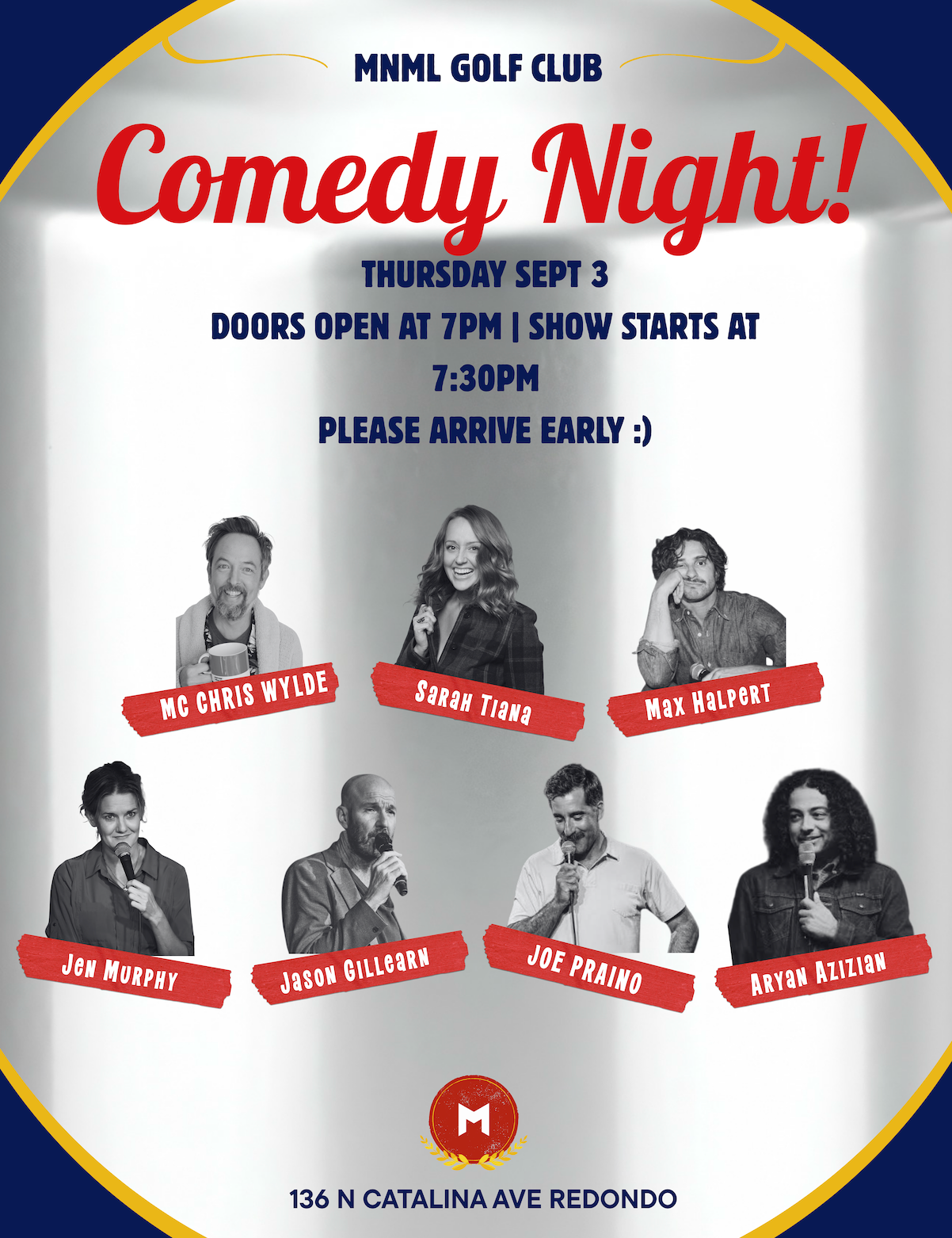 MNML GOLF CLUB Comedy Show - September 3rd