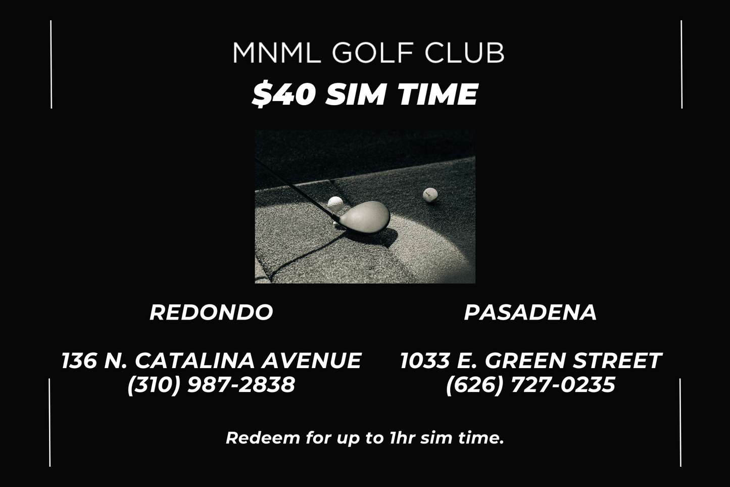 MNML GOLF CLUB Gift Card Simulator Time